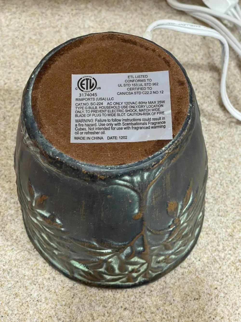 Scentsy Tree Wax Melt Warmer Full Size Candle Fragrance